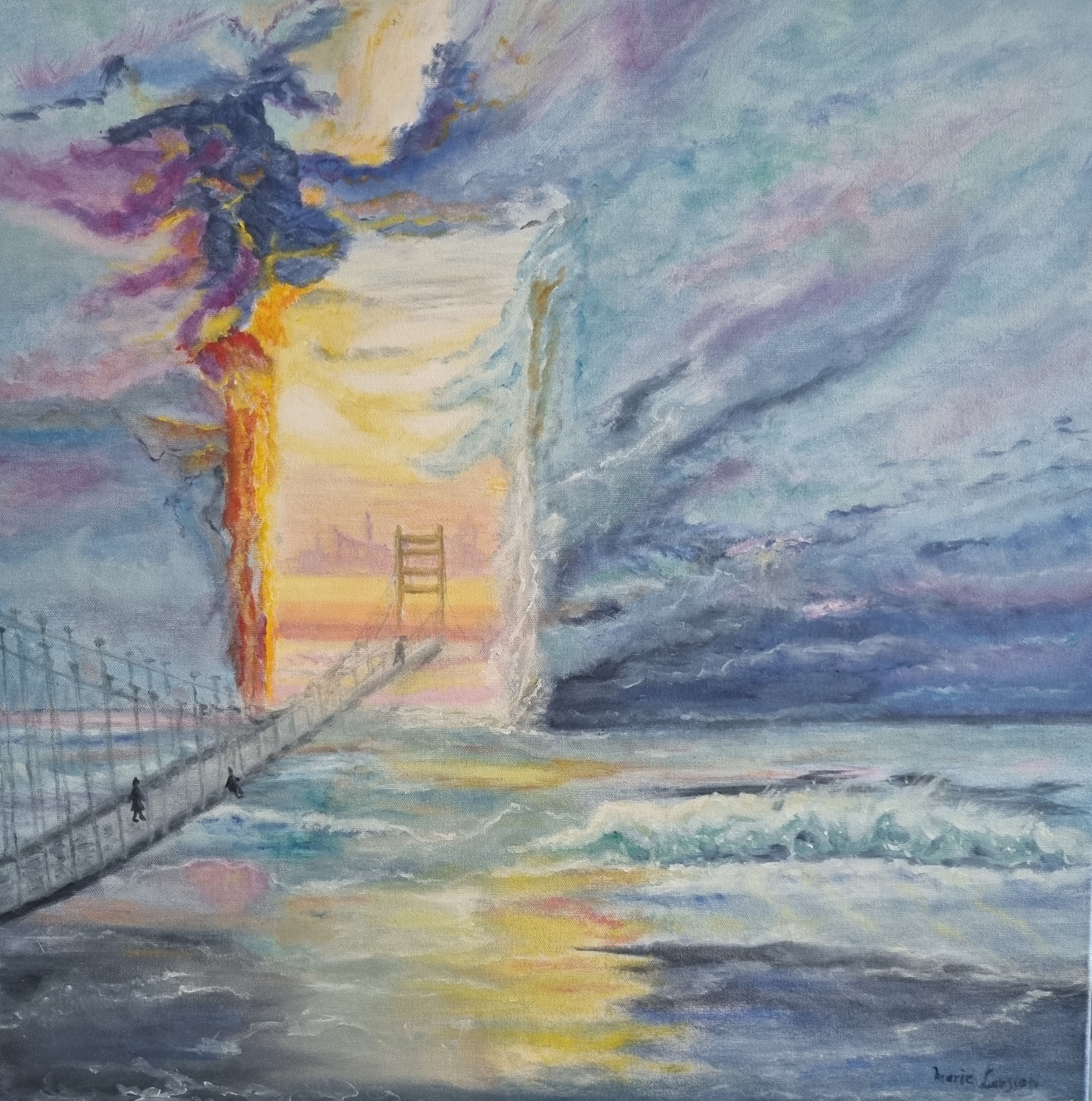 Bridge over troubled water  Olja  60x60 